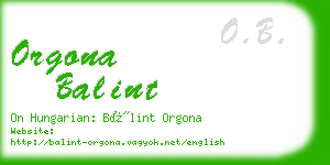 orgona balint business card